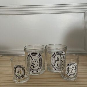 Diptyque glass candle jars set of 4